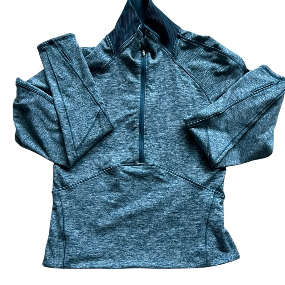 Lululemon Always Alert 1/2 Zip Heathered Petrol Blue Size 6 - Picture 7 of 11